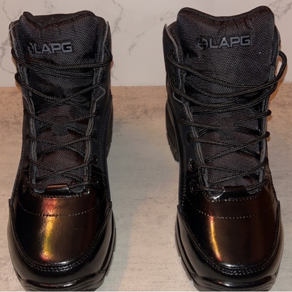 MENS NWT LA Police Gear Black Boots - Picture 3 of 8